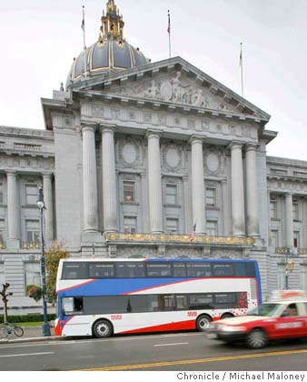 Double decker bus being tested in San Francisco