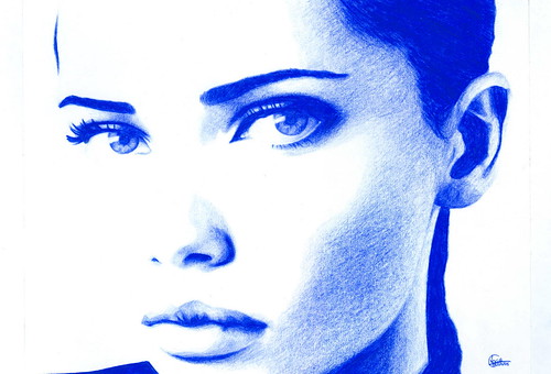 Adriana Lima Noga Tags 2005 azul lima retrato adriana lapiz modelo ojos