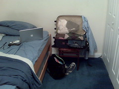 Why bother unpacking for a 4 day weekebd at home?