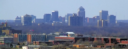 Downtown Clayton, Missouri, USA from the Compton Hill Water Tower