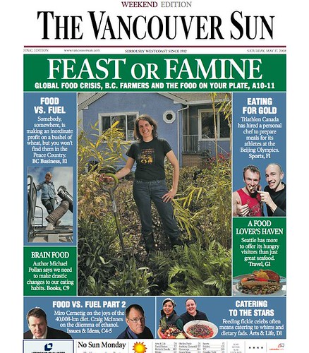 Image of Keira Mcphee on the cover of the Vancouver Sun