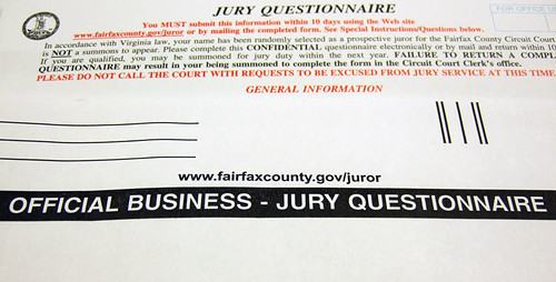 Official Business: Jury Questionnaire