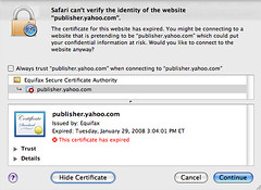 Yahoo Publisher Network Security Cert