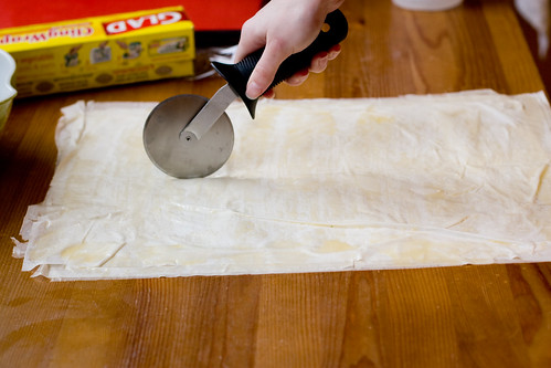 Cutting the Phyllo Dough