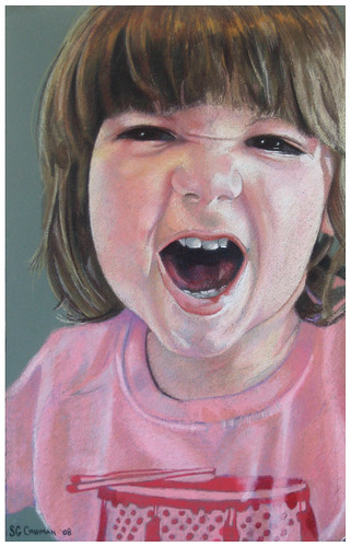 Colored pencil portrait entitled Rawr!