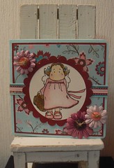Flower girl with Magnolia stamps