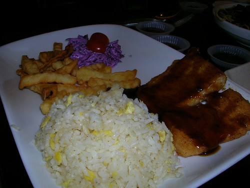 fish and chips with rice