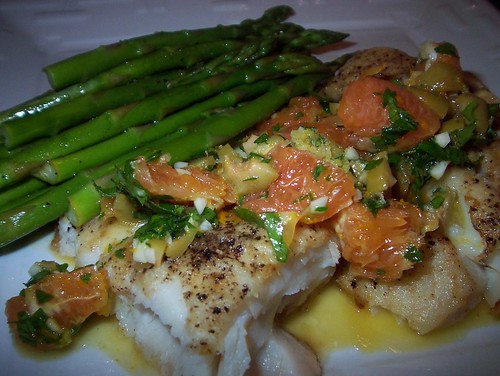 roasted halibut with citrus olive tapenade