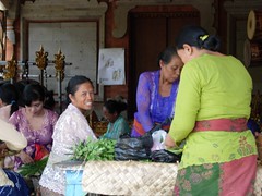 Women-folk in the vllage prepping for temple sacrifices