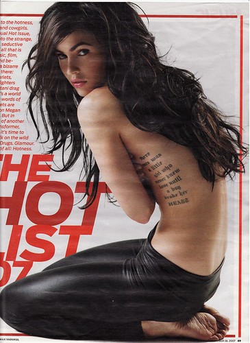 megan fox tattoos side. I love her hair and her tattoo