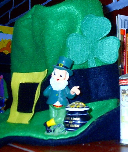 Irish Leprechaun on English Studio Bookshelf