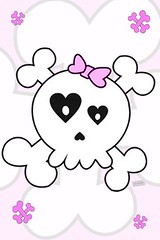 Pink and cute skull  wallpaper for iphone