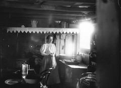 Woman Inside a Settlers Hut