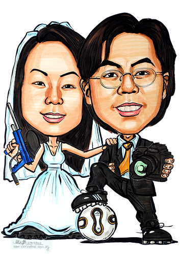 Couple caricatures unique wedding