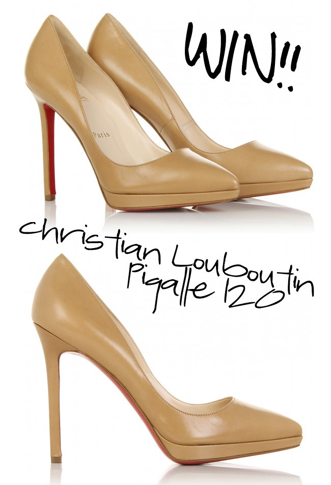 Christian Louboutin Pigalle Plato 120 Pumps in Tan Giveaway, Shoes, Fashion