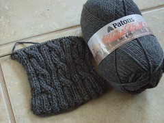 Palindrome Cabled Scarf WIP 007