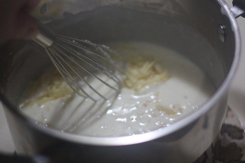 whisking in the cheese