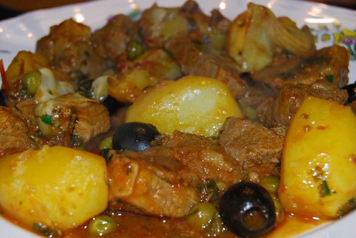 lamsvlees met saffraan, aardappelen en artisjokken 013