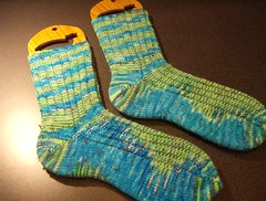 Green/Blue/Tweed ribbed socks