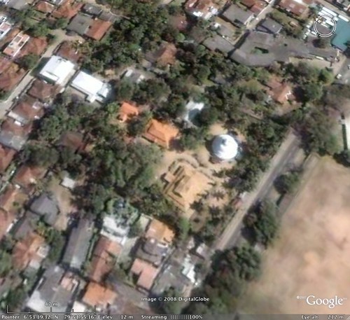 Isipathanaramaya Buddhist Temple Colombo Sri Lanka From Google Earth