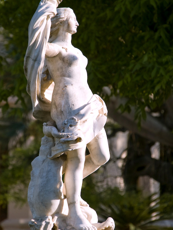 naked breast statue