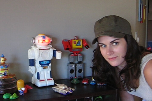 Lisa with transformers and robot