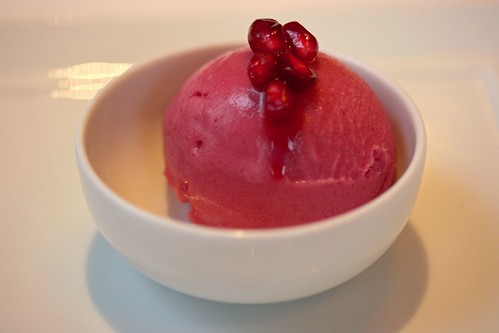 Pomegranate Sorbet with Fresh Pomegranate Seeds