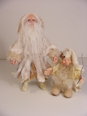 Northwoods Santa & Elf 1:12 Scale Dollhouse Miniature Dolls