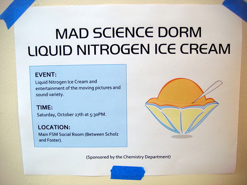 Liquid nitrogen ice cream at Reed College