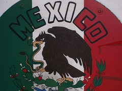 a mexico flag mural