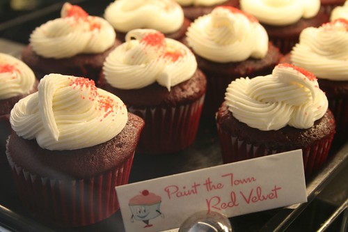 Paint the Town Red Velvet cupcakes
