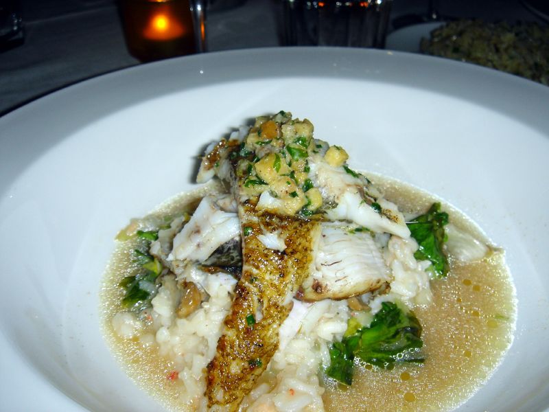 Sand Dabs over Mushroom Risotto