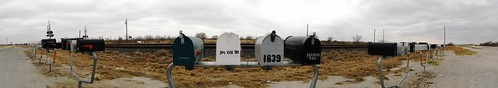 Letterboxes approaching Del Rio, Texas, USA