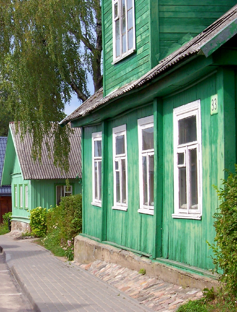 : Wooden houses in Trakai, Lithuania