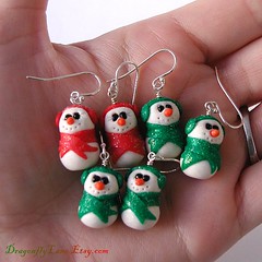 Mini snowmen earrings
