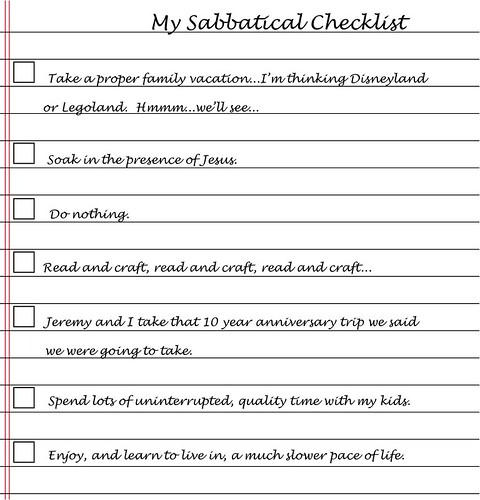 sabbatical checklist