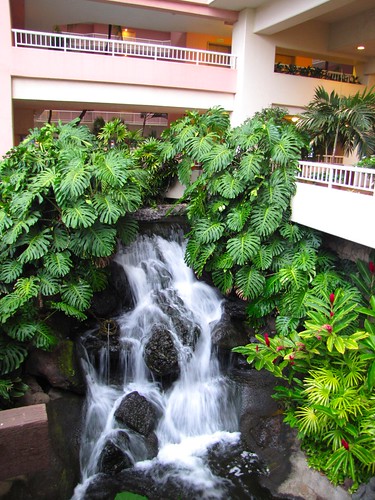 waterfall inside the hotel