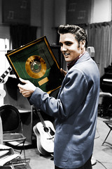Elvis Presley and Gold Record - colorized by marques.murilo