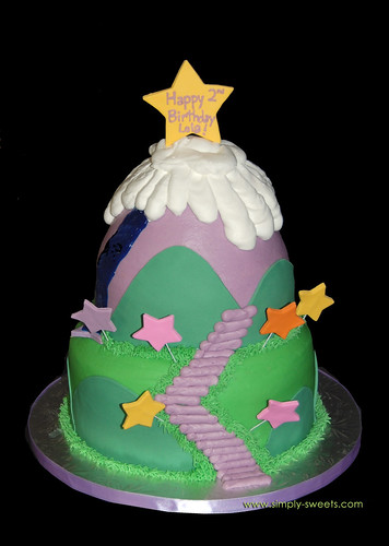 Purple mountain birthday cake