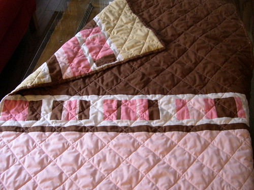 pink chocolate baby quilt