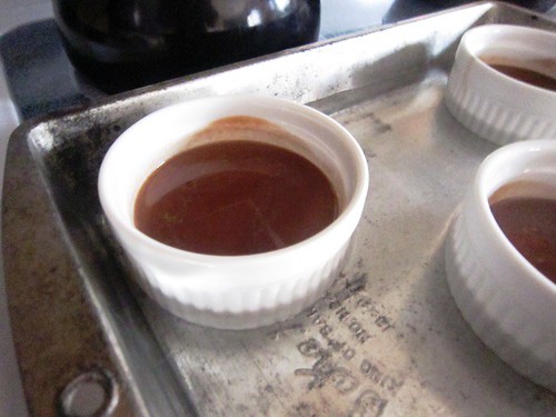 Chocolate pots before baking, take five