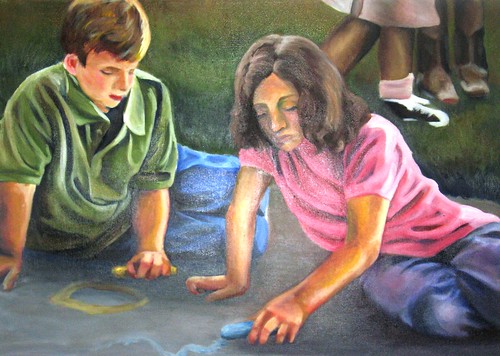 "Sidewalk Art" Oil on Canvas, May 2007