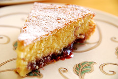 Butter Cake with Raspberry Jam.