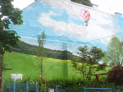 Fake garden walls in Budapest