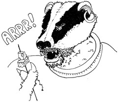 Archibald the space-pirate badger, from Doctor Who and the Pirate Loop, as imagined by Codename Moose
