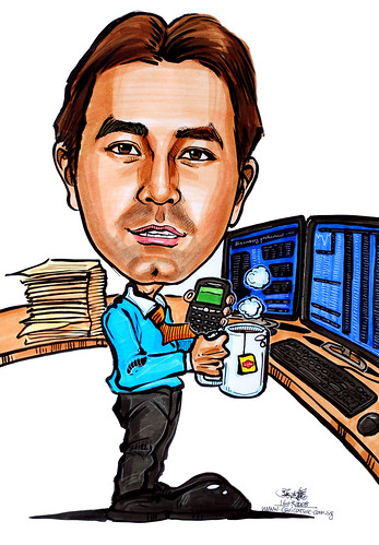 Caricature Bloomberg trader