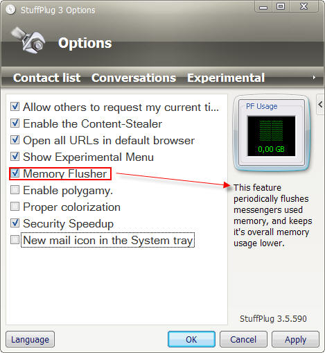 Memory Flusher 隨時釋放清除Messenger暫用的記憶體,也許會讓系統穩定一些吧.