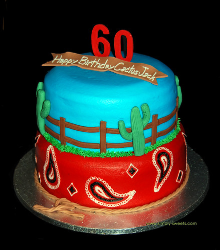 Western themed 60th Birthday Cake