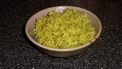 green rice with chard