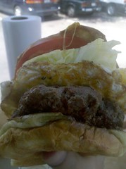 farm burger - custom burger, standing tall by foodiebuddha
